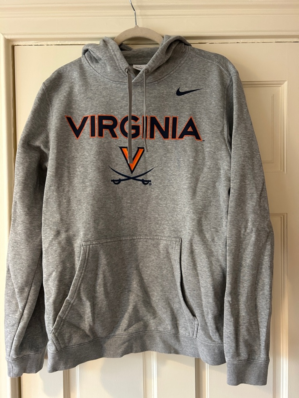 Nike Gray Virginia Logo Hoodie with Navy & Orange Accents